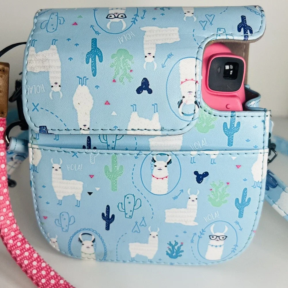 Fujifilm Mini 9 Instanx Camera-Hot Pink With Film&Blue Alpaca Strap Case Bundle